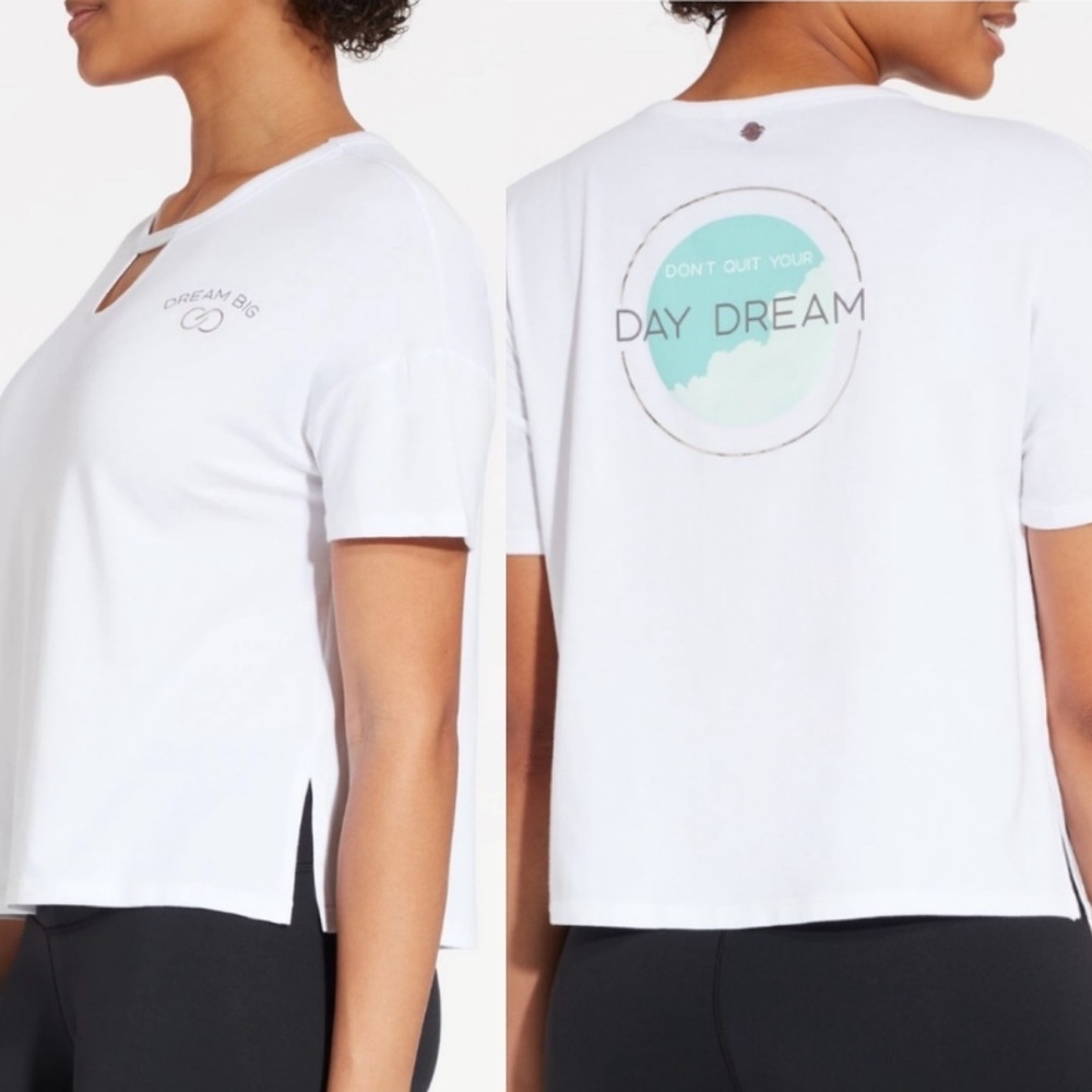 CALIA Cropped ‘Dream Big’ Graphic Tee Top Sz S